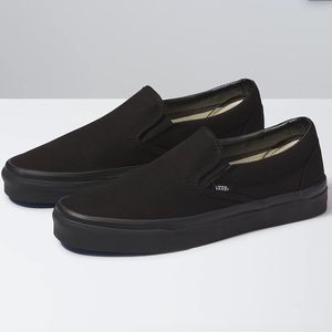 Mens black slip on vans